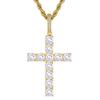 Cross Cross Pendant Top with Rope Chain Large CZ 14K Gold Gift KRKC&CO Necklace, [2-Piece Set] Diamond, Zirconia, Plated, Men's Accessories, Stylish,