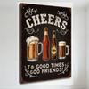 Винтажная металлическая жестяная вывеска Cheers Бутылки пива Кружки Потертая настенная табличка для Бара Паба Мужской берлоги Домашний декор