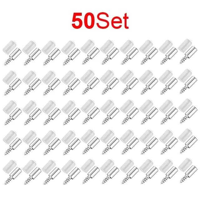 50/4 комплекта крестообразных саморезов с резиновой втулкой, опора для ламината, домашний шкаф, стеклянные жесткие нескользящие гвозди для перегородок