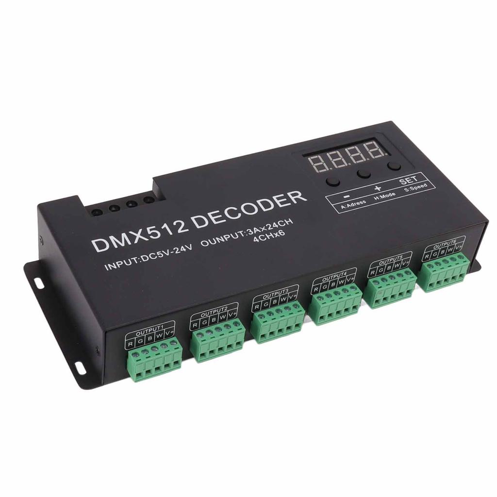 24-канальный декодер цифровой дисплей RGBW DMX512 драйвер регулировки яркости светодиодный контроллер для сценического бара DC5V‑24V