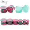 Alisouy 2PCS 5-25mm Red Blue Natural Stone Flared Ear Tunnel Plug Flesh Stretcher Expander Gauges Earrings Piercing Body Jewelry