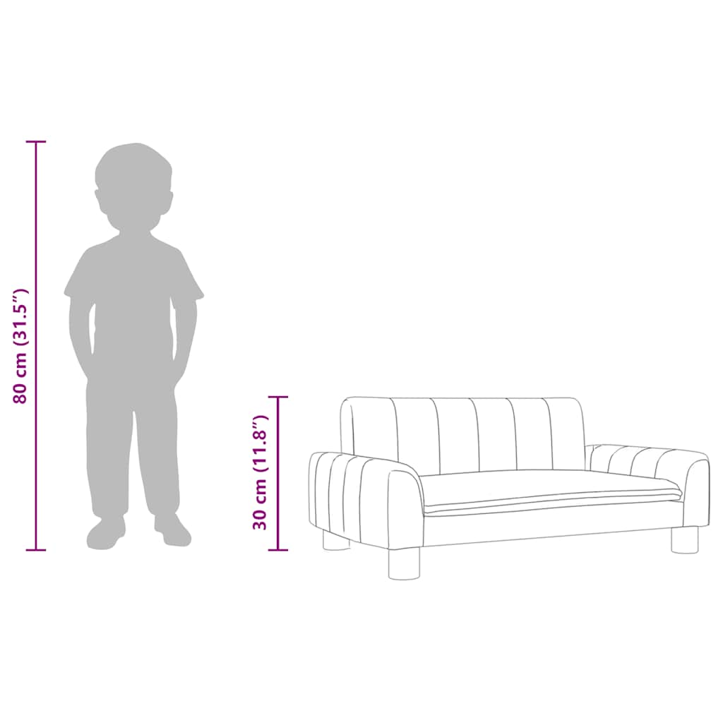 Kids Sofa Cream 70 x 45 x 30 cm Fabric