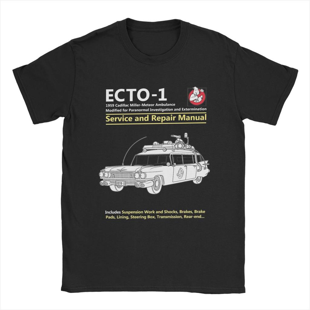 ECTO-1 Service And Repair Manual Ghostbuster Movie T-Shirts for Men Cotton Tees O Neck Short Sleeve T Shirt Gift Idea Clothes
