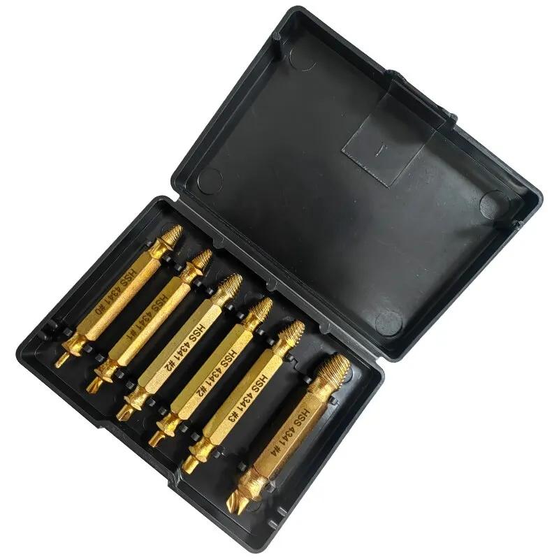 6 шт. экстрактор HSS с двойной головкой, отвертка для удаления зубьев, отвертка-бита, набор инструментов для сломанной проволоки