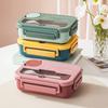 Compartment 1300ML Portable Lunch Box Kids Students Office Bento Box With Fork and Spoon Microwave Food Storage Container