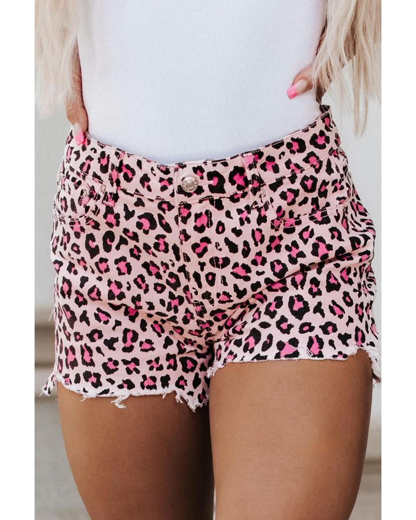 Azura Exchange Джинсовые шорты с леопардовым принтом