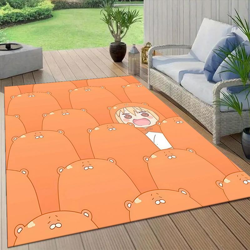 Himouto! Umaru‑chan Flannel Pattern Square Carpet,Area Rug,Carpet Rug for Living Room Bedroom Sofa Playroom Decor,Non-slip Floor Mat