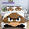 Goomba Pattern Bedding Home Decoration Birthday Gift ( 1 duvet cover + 2 pillowcase, without core),fan merchandise.