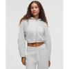 Свободный укороченный худи на молнии Loungeful с меланжевым эффектом Core Ultra Light Grey