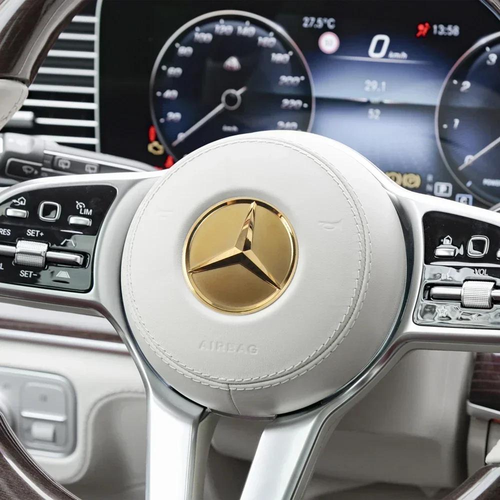 Наклейка на центр руля автомобиля подходит для Mercedes-Benz W253 x253 x205 W166W176 GLC/GLK/GLE, наклейка с эмблемой для интерьера.