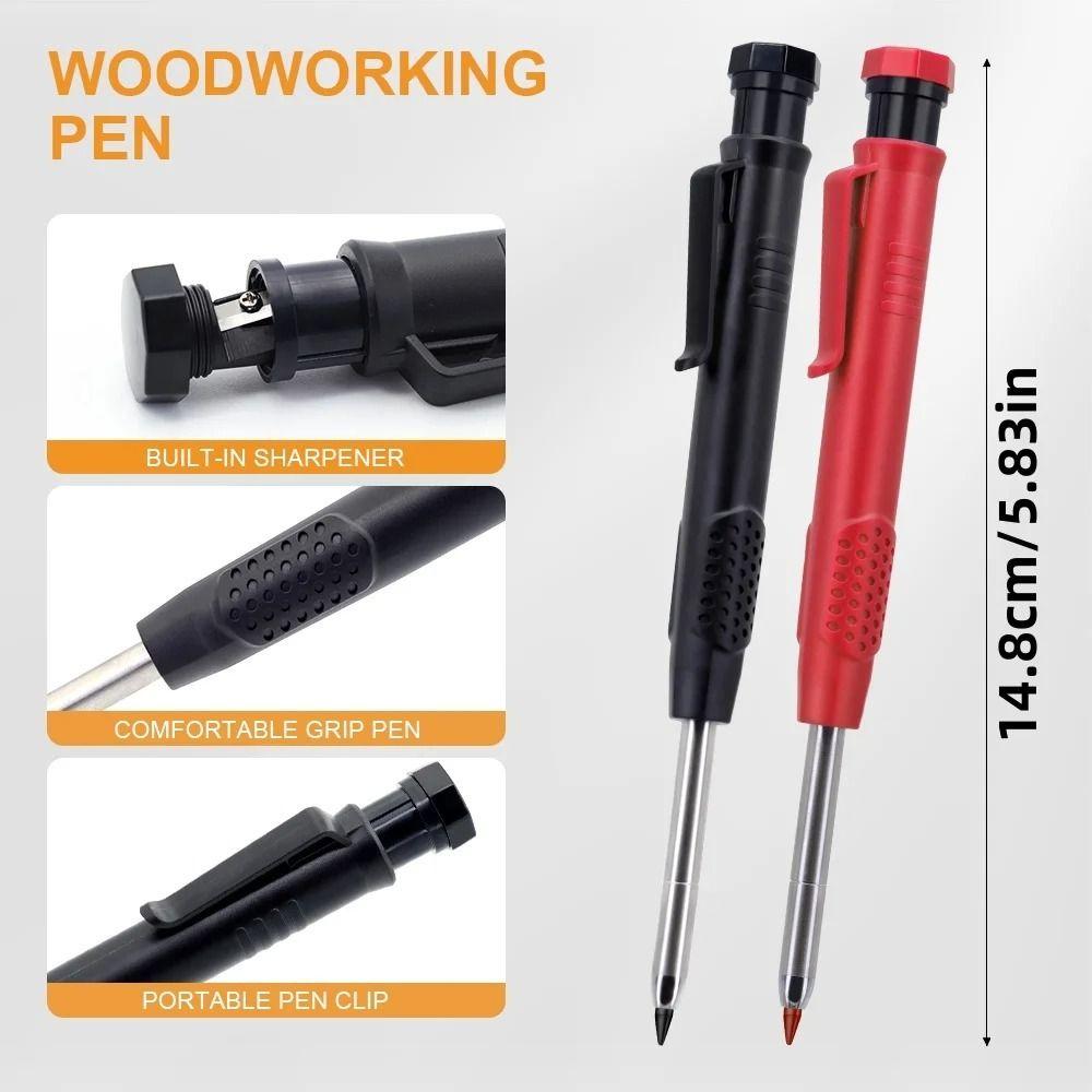 2.8mm Solid Carpenter Pencil Built-in Sharpener Mechanical Pencil Woodworking Construction