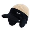 New Winter Hat Fur Lined Beanie Warm Earflap Brim Cap Stylish Hats For Men Outdoor Thicken Ski Sports Knitted Hat Warm Gift