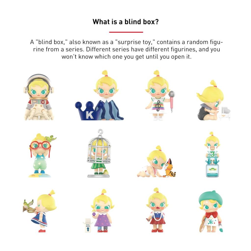 POP MART Baby Molly When I was Series Popmart Gacha Gacha Blind Box Figure Пластиковая модель Премиум-игрушка Мягкий винил ПВХ Оригинальный персонаж День рождения