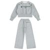 Teenager Gray Girls Sport Suit Winter Spring Clothes Long Sleeve Sweatshirt & Wide Leg Pant Casual 4 8 10 11 12 Years Child