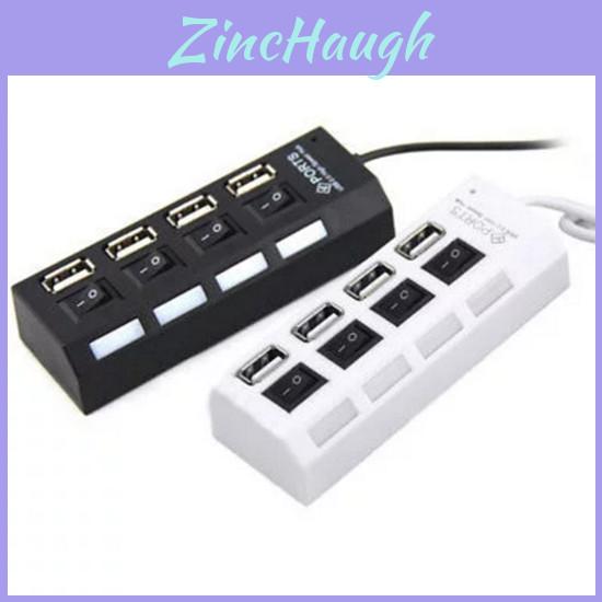 High Speed Black Led 4 Port Usb 2.0 Hub Featuring Versatile Compatibility For All Devices
