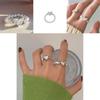 Dazzling Geometric Heart Design Pearl And Crystal Ring 925 Sterling Silver Jewelry
