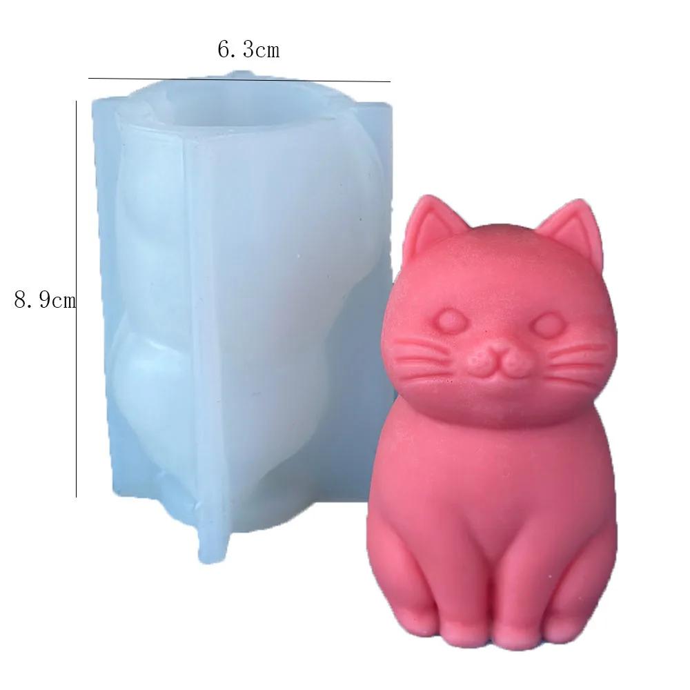3D Fat Cat Animal силиконовая форма для свечей DIY Lovely Kitty гипсовая форма инструмент для ароматерапии мыловарение подарки ручной работы домашний декор