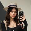Плетеная соломенная шляпа Пляжная шляпа от солнца Ажурная шляпа от солнца Стильная шляпа с широкими полями для повседневных прогулок