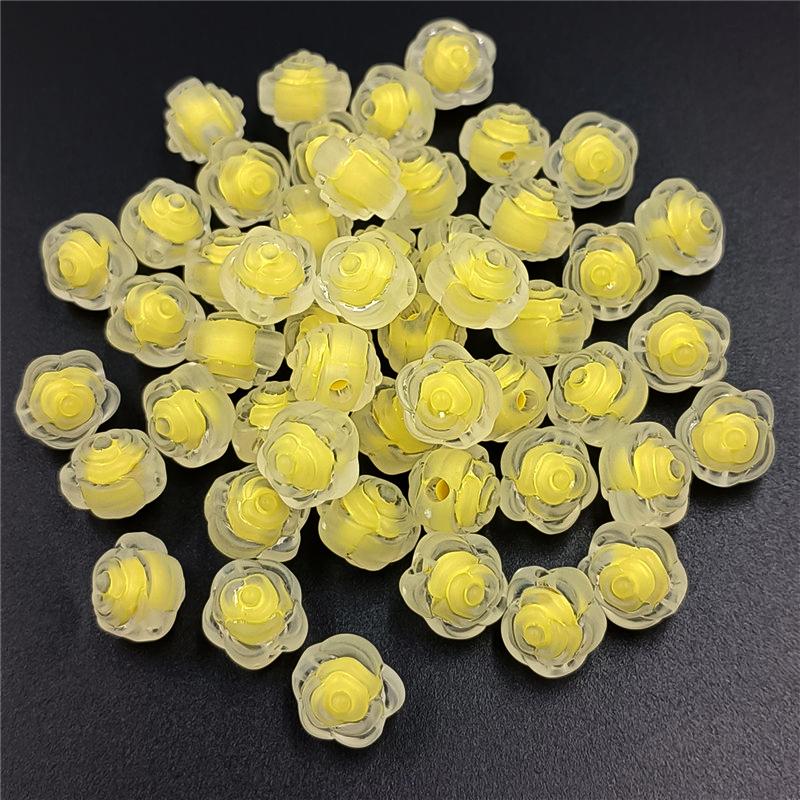 Multicolor Sandwich Rose Flower Beads Creative 11mm for Bracelet Necklace Making Handmade Material Pendants Transparent Matte DIY Jewelry Accessories