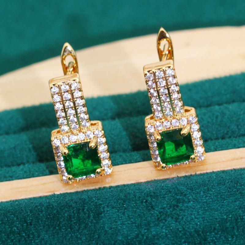 Набор золотых украшений Европа и США Горячие украшения Антиаллергенное циркониевое ожерелье Серьги Кольцо