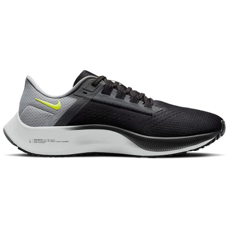 Nike Air Zoom Pegasus 38 Black Smoke Grey Volt Sneakers CW7356-005