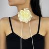 Stylish Rose Blossom Necklace Simulation Flower Neckchain Women Girls Collarbone Chain Eye Catching Choker Accessory