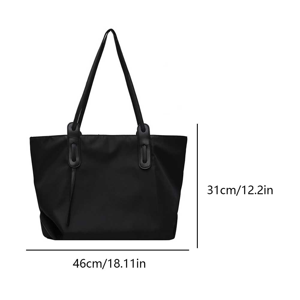 Tote Bag For Women Nylon Large Capacity Shoulder Bag With Zipper Satchel Purse Solid Color For Work Travel Shopping Shopper Bag