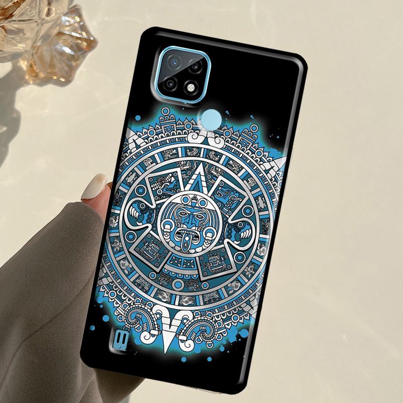 Aztec Calendar Mayan Native Stone For Realme 13 11 10 12 14 Pro Plus GT 5 6 6T GT7 Pro C67 C61 C53 C51 C21Y C25S C75 C55 Case