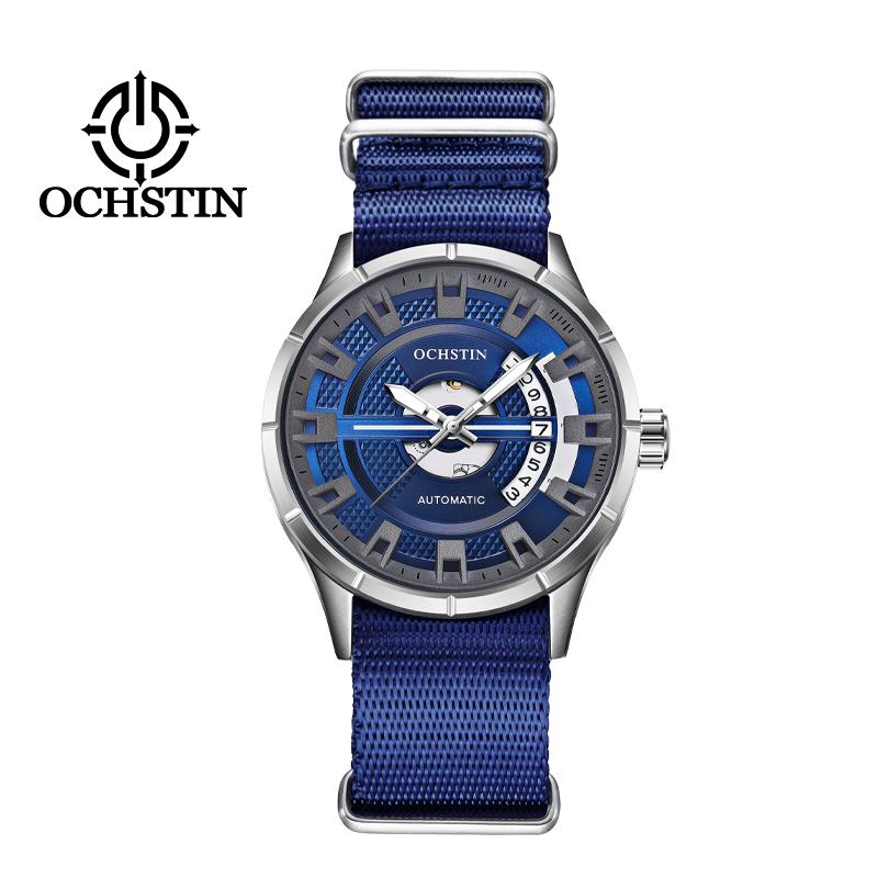 OCHSTIN Mens Watches Automatic Mechanical Movement Woven Nylon Strap Wristwatches Man Sports Waterproof Fashion Classic Watch