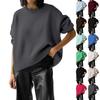 Women's Fashion Loose Round Neck Long Sleeve Knit Personality Solid Color Casual Sweater