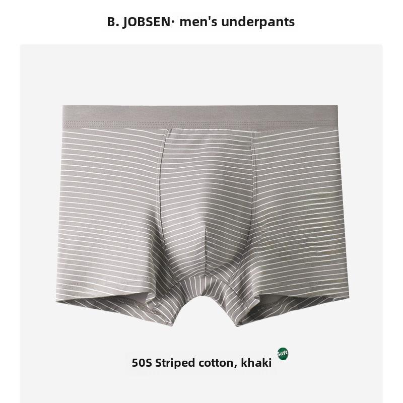 Мужские хлопковые трусы-боксеры из модала — дышащие, большого размера, в полоску, в японском стиле, для осени и зимы.