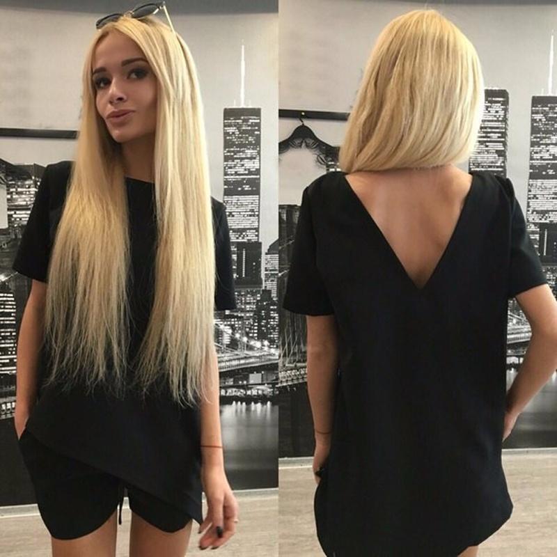 Elegant Women's Pure Color Casual Shorts Set With Backless Top For Effortless Style