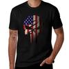 American Flag Skull Classic Tshirt Graphic Print Short Sleeve Tshirt