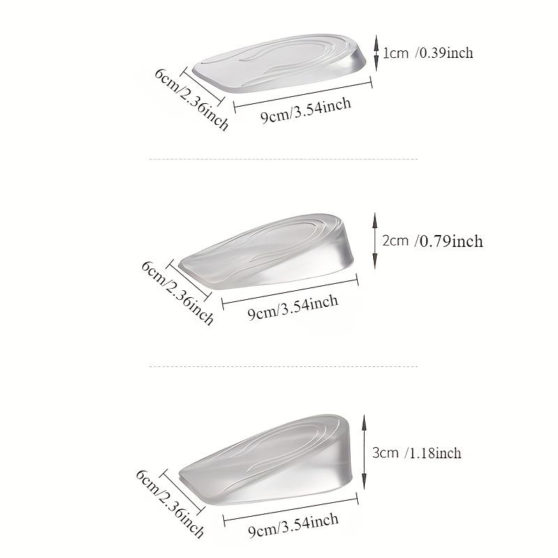 1 пара силиконовых прозрачных стелек-подъемов для пятки - Невидимые подушечки для поддержки свода стопы для женщин, Удобные полустельки регулируемой высоты для обуви