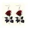 Fashion Acrylic 2D Flat Rose Earrings Romantic 2D Flat Earrings Rose Earrings Jewelry Flower Gi J8N7