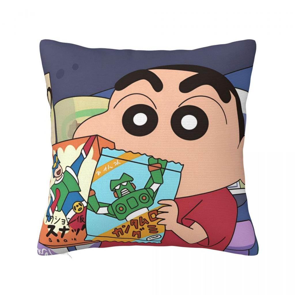 Decorative Pillowcase Crayon Shin-Chans Cartoon Anime Merchandise Seater Pillow Case Cover Square Style Multiple Sizes