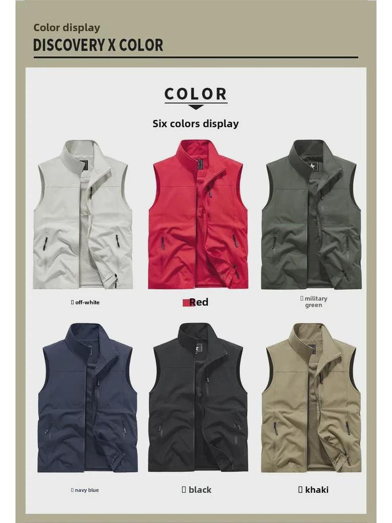 Мужской жилет для фотосъемки на открытом воздухе – повседневный, легкий, однотонный, для весны и осени