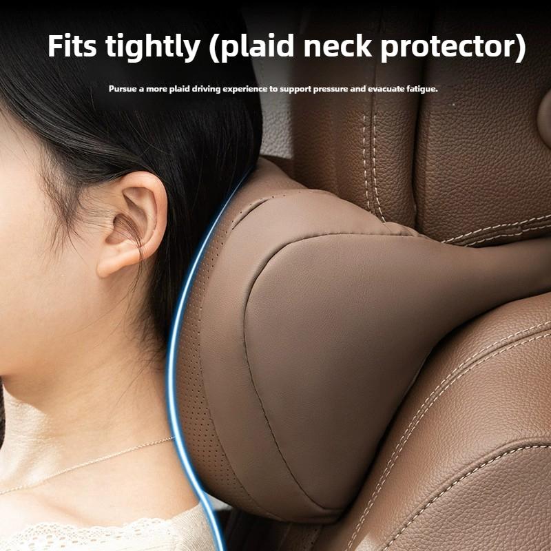 Роскошный подголовник для автомобильного сиденья из кожи наппа, универсальный, для интерьера автомобиля, защита сиденья, подушка для шеи, мягкий и пушистый, подходит для всех сезонов