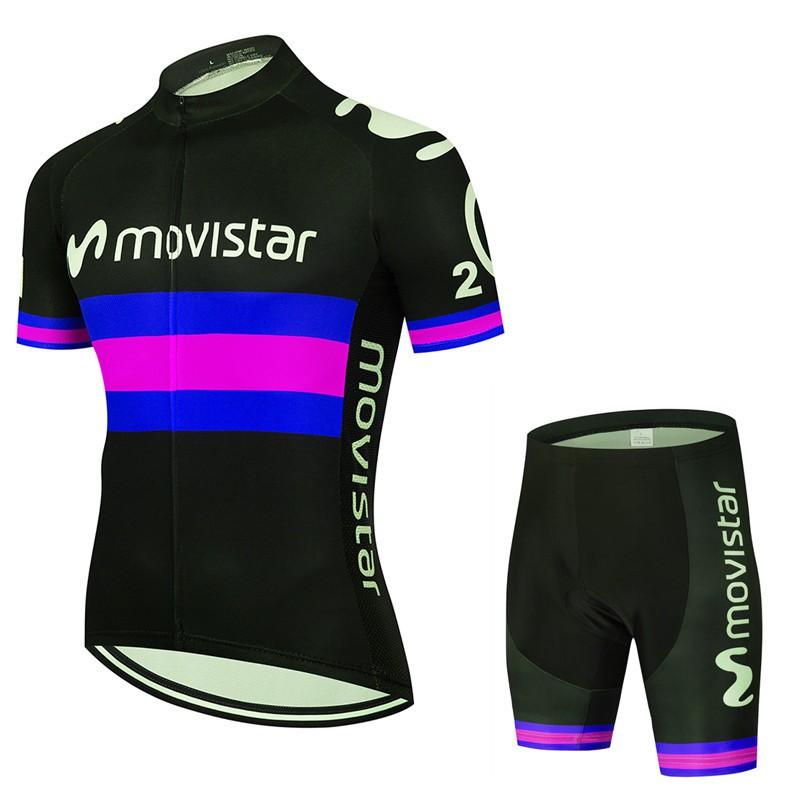 Mens Cycling Jersey Bib Shorts Set 2026 Movistar Team Breathable Riding Kit Road Bike
