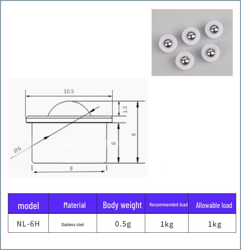 Small Stainless Steel Conveyor Ball Bearing Nylon Wheel