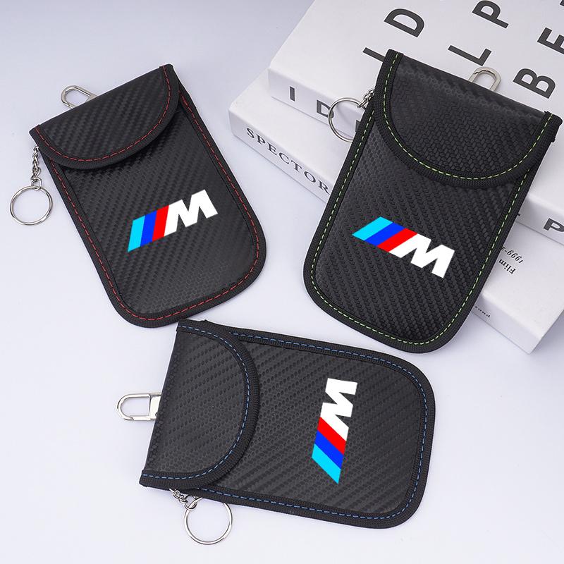 BBIS5 For BMW E46 X1 X2 X3 X4 X5 X6 F48 G01 E84 E83 F30 M Car Key Signal Shielding Bag Anti-theft RFID Keychain Case Accessories