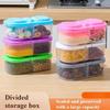 Контейнер для хранения овощей, пищевой герметичный пластиковый контейнер для специй, дорожные ланч-боксы, 2 отделения, герметичная банка для зерна, кухня, фрукты