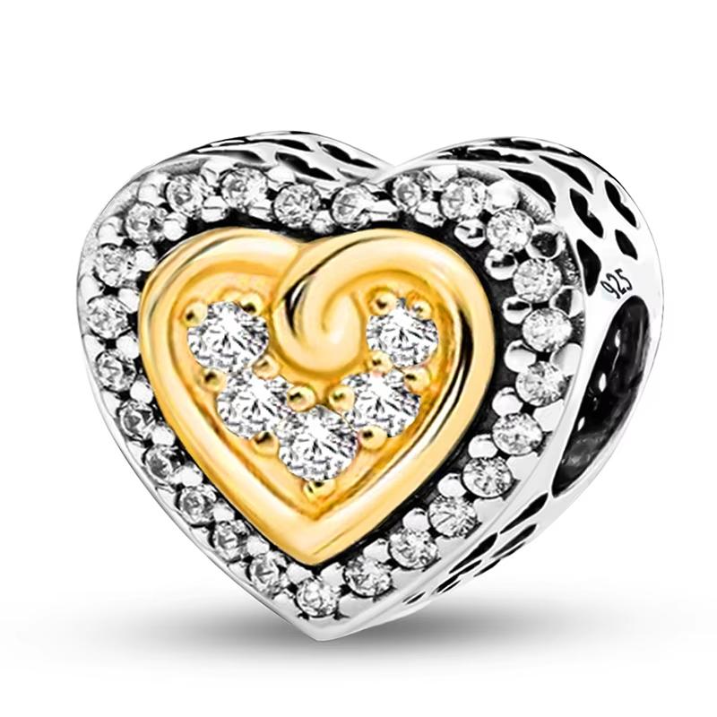 Copper Starry Red Love Heart Sunflower Charms Bead Fit Diy Bracelet Bangle Making Gift Of High Quality Jewelry