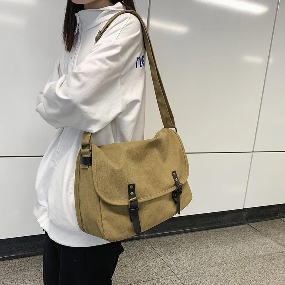 Japanese Style Shoulder Bag Large Capacity Cross-body Bag Durable Canvas Bag Fashion Wear