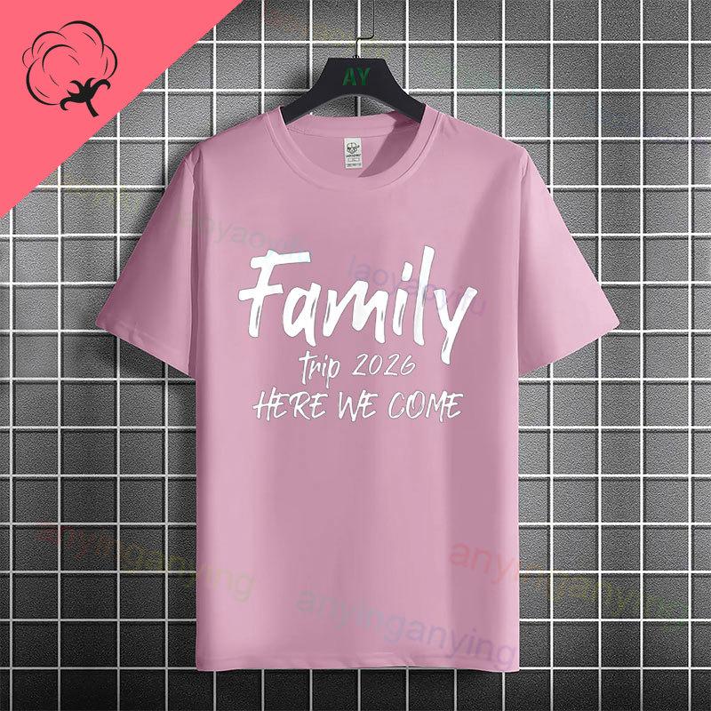 Funny Family 2026 Cruise Graphic Tshirt With Making Memories For A Lifetime Design Pure Cotton Short Sleeve Casual Tshirt