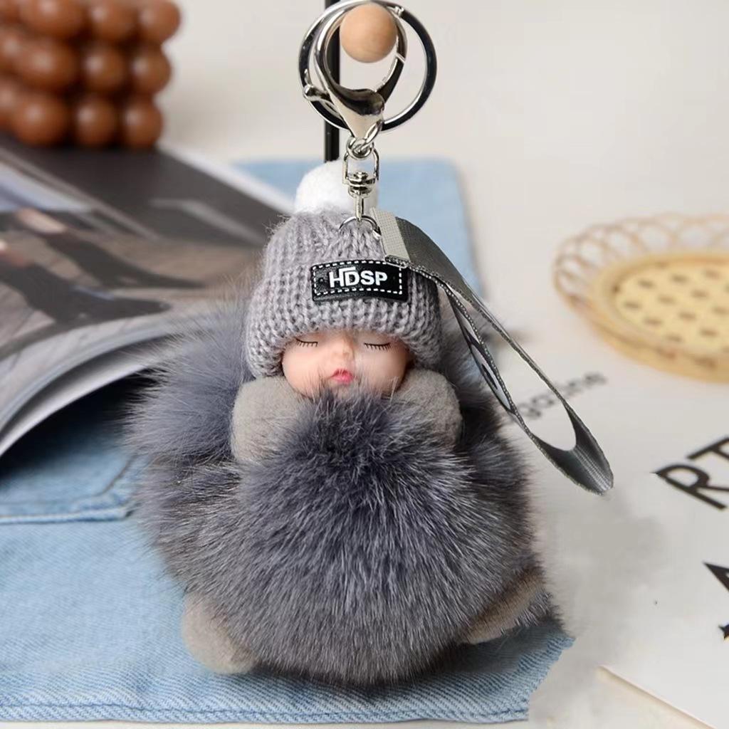 Новая мода, милая женская сумка, кулон, плюшевая подвеска, кукла для сна, автомобильный брелок, подвеска, Рождественский подарок