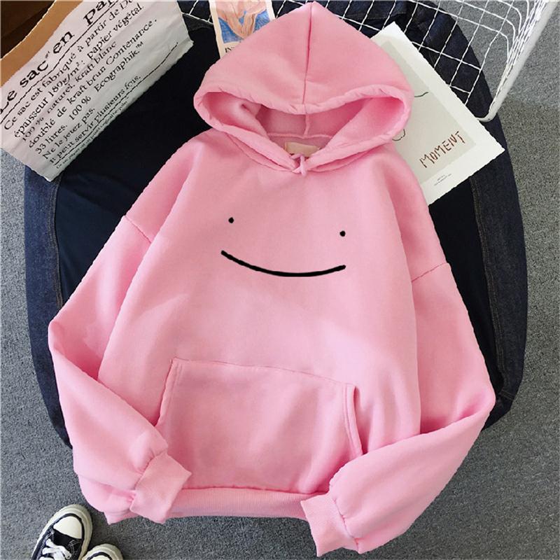 2023 Autumn Winter Fashion Clothing Hooded Casual Y2k Sweatshirt Women's Smile Face Solid Color Hoodies Lazy Style Loose Hoodie