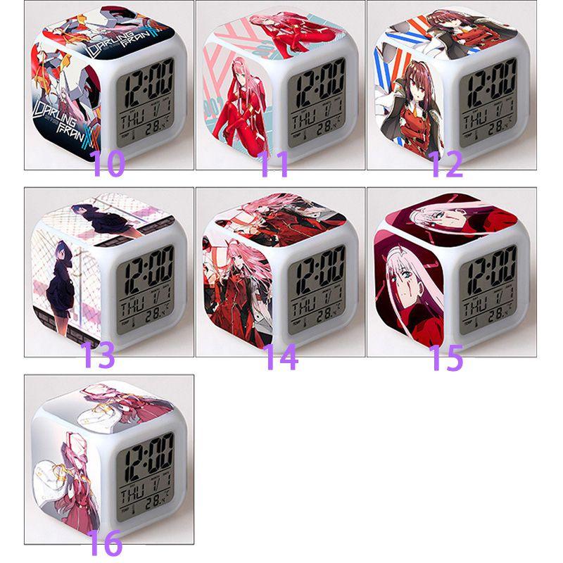 Charming Darling In The Franxx Multi-function 7color Led Alarm Watch Clock Ideal For Gifting