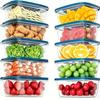 10PCS Stackable Food Storage Box with Lid, BPA Plastic Lunch Box for Cereals, Meat and Vegetables