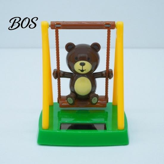 Solar Car Ornament Swinging Bear Decoration, Nodding Dashboard with Hanging Monkey Accessory Swing, Swing Toy for Office Desk Driving Fatigue Relief